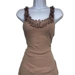 Old Navy y2k brown ribbed tank top with ruffles Photo 0