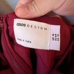 ASOS DESIGN long sleeve mini dress with godets in burgundy Red Size 12 Photo 5