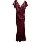 Revelry Gwen‎ Velvet Bridesmaid Maxi Dress Burgundy #610 Formal Womens Size 10 Purple Photo 5