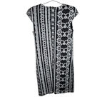 Just Cavalli  Black And White Printed Short Sleeve Knee Length Dress Photo 2