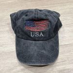 NWOT July 4th USA Flag Embroidered Black Cap Photo 0