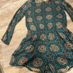 Patrons of Peace  | Long Sleeve Open Back Romper Boho Teal Women’s Size M Photo 5