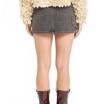 PTCL Carpenter Mini Denim Skirt Faded Grey Wash Oversized Pockets NWT XS Gray Photo 4