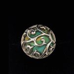 Sterling Silver Vintage BARSE Turquoise  Scroll Overlay Cocktail Ring Photo 11