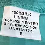 Olivaceous 100% silk plunging V-neck aqua high low dress size small Photo 6