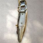 Emporio Armani Armani Emporio Leather‎ Adjustable Strap Shoulder Satchel Bag Silver Turn Lock Photo 3