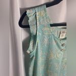 Vintage Gilligan & O’Malley Sleeveless House Dress Abstract Pastel Print U.S.A. Green Size M Photo 3