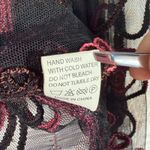 ModeLia Sheer Embroidered Mesh Cropped Cardigan Top Black & Burgundy Size XL Photo 10