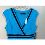 NY&Co Blue with Black Piping Cotton V Photo 2