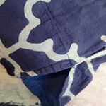 Roberta Roller Rabbit  NAVY WHITE ABSTRACT PRINTED LIGHTWEIGHT POPOVER BLOUSE L Photo 4