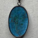 VINTAGE Turquoise and Pendant on New Sterling Silver Snake Chain Photo 3