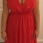 Romeo + Juliet Couture Romeo‎ Juliet couture red ruffle maxi faux wrap dress size Medium Photo 0