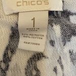 Chico's Chico’s Black White Abstract Print Short Sleeve Cardigan Size 1 (Medium) Photo 2