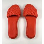Seychelles  Bellissima Sandals Orange Leather Flat Puffy Woven Slides US 7.5 Photo 4