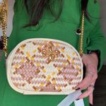 Tory Burch Authentic Handwoven napa and Leather top zip crossbody Photo 7