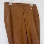 Rafaella Caramel Brown Vegan Suede Fitted High-Rise Leggings 10 Photo 2