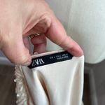 ZARA  Light Beige Sequin Mini Wrap Dress Size L Photo 5