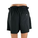 Athleta Skyline Women's Black High Waisted Pleated Paperbag Mini Shorts Size 6 Photo 2