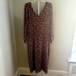 Sanctuary Floral Chiffon Halter Neck Long Sleeve Front Cut-Out Midi Dress Sz 12 Photo 2