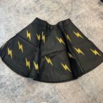 Forever 21  embroidered lightning bolts ⚡️⚡️pleather mini skirt SZ MEDIUM Photo 1