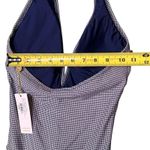 Draper James x Helen Jon One Piece Swimsuit Womens XS Navy Gingham Keyhole USA Blue Photo 4