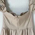STAUD Elio Off Shoulder Linen Blend Tiered Dress Beige / Khaki / Tan Photo 6