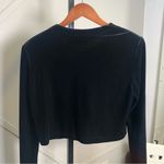 Jessica Howard Black Velvet Long Sleeve Cropped Cardigan Sweater Size Medium Photo 6
