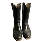 Justin  Cora Leather Roper Boots 6A Black Round Toe J Flex Comfort Insoles Photo 2