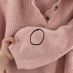 Outback Red Vintage Chunky Oversized Cable Knit Pink Pastel Sweater with Polo Collar Size XS Photo 5