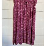 Lucky Brand  Short Sleeve Shirt Dress Purple Berry Floral Cinched Waist: XL NWT Photo 9