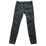 Sundance  Floral Embroidered Jacquard Straight Leg  Black Pants Size 4 Photo 4