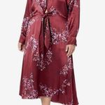 Vince  Forsynthia Floral Satin Midi Dress Womens Size XL Photo 0
