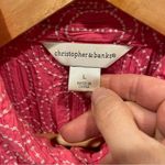 Christopher & Banks Vintage 90’s-y2k pink white embroidered crinkle short sleeve scallop hem blouse Photo 5