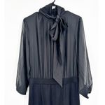 Misook Black Mixed Media Tie-Neck Jumpsuit Long Sleeve Size M NEW Photo 5