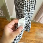 Black White Gingham Plaid Check Midi Button Down Tiered Dress XL Photo 4