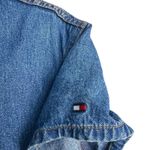 Tommy Hilfiger Vintage  Y2K Denim Mini Dress Pearl Button Front Western Size 14 Photo 6