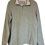 Orvis Sweatshirt Womens Large Gray Flip Cuff 1/4 Zip Pullover Preppy Lightweight Photo 0