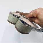 J.Crew  leather snakeskin embossed strap sandals with glitter heels Photo 4