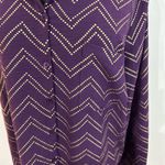Elegant Purple Chevron Women's Button Down Shirt Size XL Photo 2