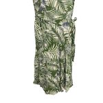 Cupshe  Wrap Dress Tropical Palm Leaf Print Green White Short Sleeve Midi Beach Photo 3