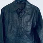 90s Vintage Women's Oversized Black Leather Jacket Size L Photo 5