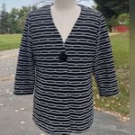 JM Collection  Size Large Black/ White Women's One Button Blazer Jacket Lined Photo 0