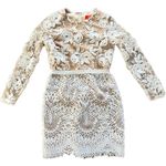 Anthropologie  BHLDN Monique Lhuillier Lace Cocktail Wedding Dress 10 Tiana White Photo 8