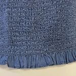 VICI Vintana Smocked Tencel Cropped Straps Tank Top- Denim Blue- Large Photo 5