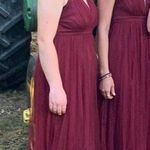 Lulus Rare Beauty Burgundy Tulle Backless Maxi Dress Photo 5