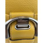 B. Makowsky Leather Shoulder Bag Purse Yellow Pebbled Quiet Luxury Leopard Lined Photo 9