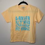 Lanvin Peach Orange Bubble Letter Tee Slogan Print Paris Women's size Medium Photo 1