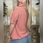 Heyson NWT Dusty Rose Linen Blend Faux Wrap Top Size Small Pink Photo 1