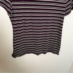 Kensie Striped Basic T-Shirt Ribbed Purple Photo 7