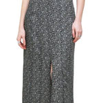 Madewell Black White Paisley Cap Sleeve Midi Dress with Slit Lightweight Casual Photo 0